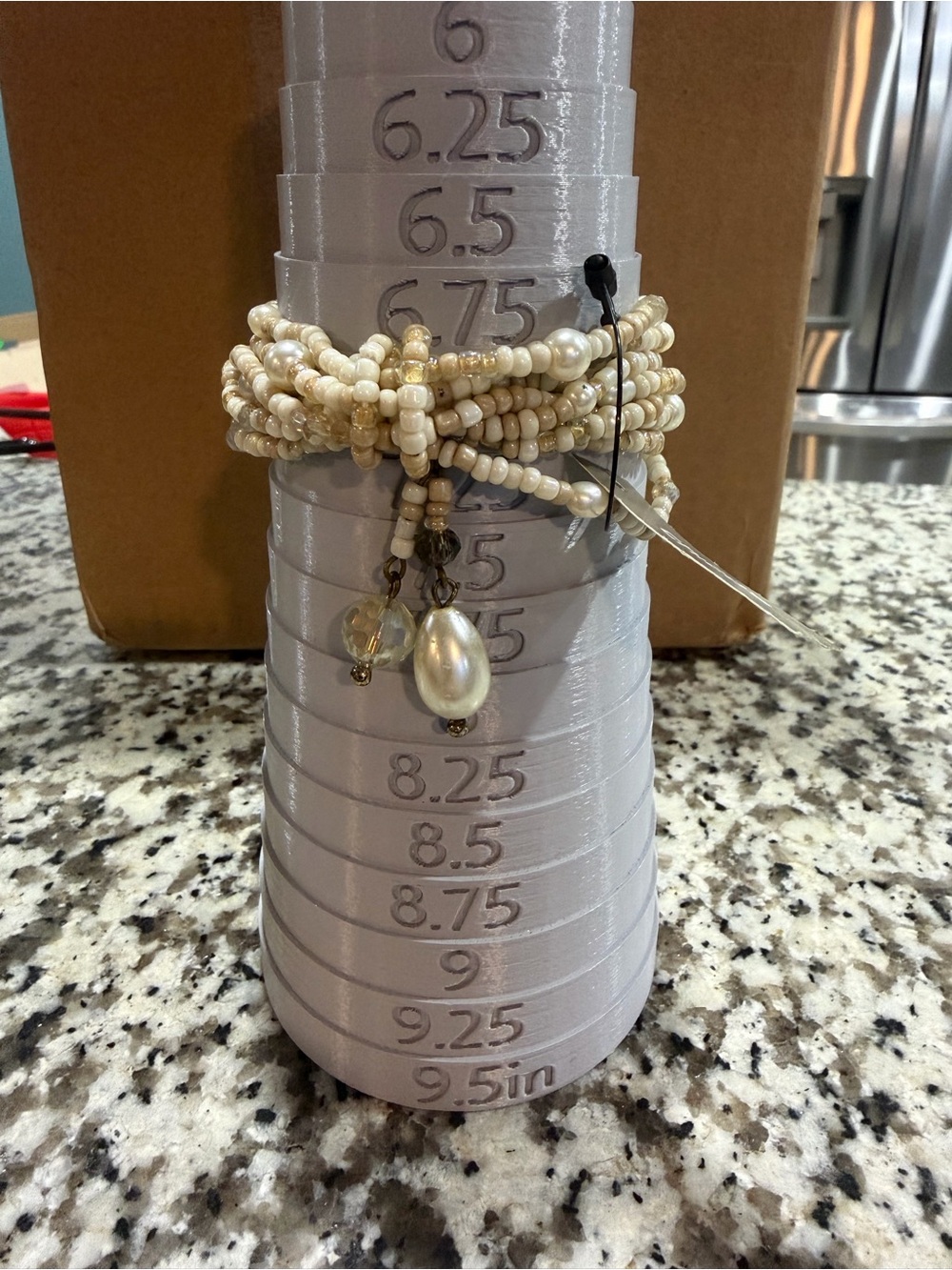 Chico's Cream and Pearl Multi-Strand Bead Wrap Bracelet
